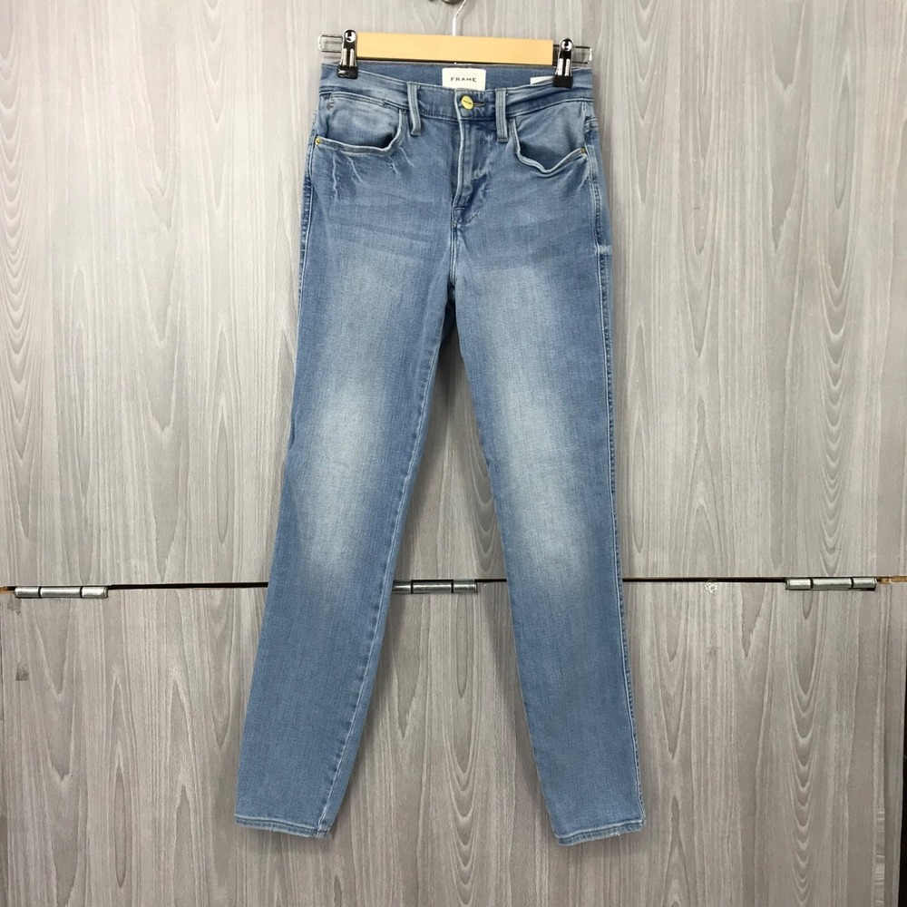 Frame Le High Skinny Jeans Light Wash Blue High Rise Denim 25 - Picture 1 of 10